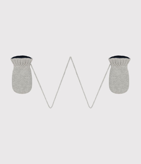 Muffole in maglia foderata in pile neonato grigio CHATON CHINE