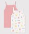Confezione da 2 canottiere con spalline Parigi bambina in cotone variante 1