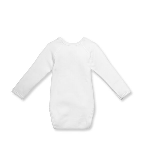 Body nascita maniche lunghe bebé unisex in cotone grattato bianco Ecume