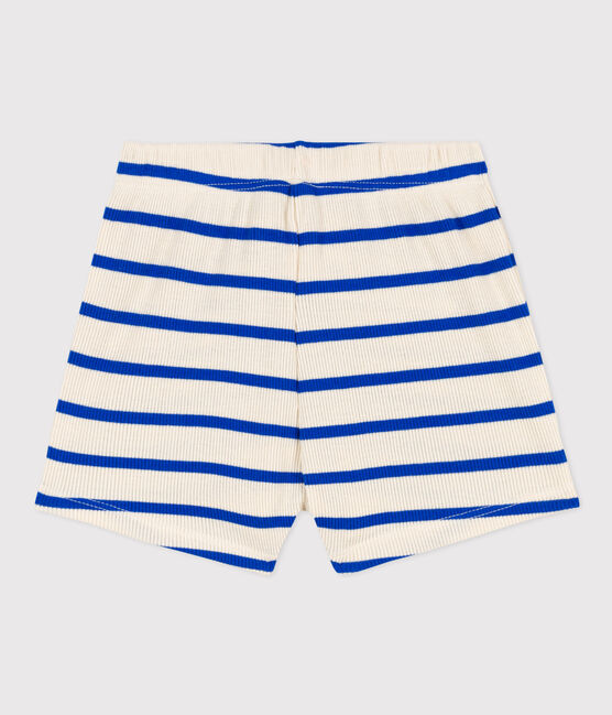 Shorts bebè in maglia a costine a righe blu AVALANCHE/bianco PERSE