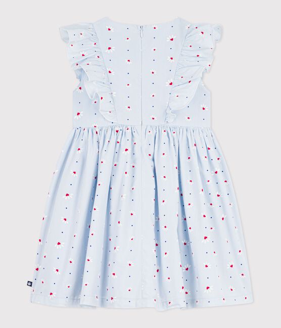 Abito senza maniche in cotone bambina blu FRAICHEUR/bianco MULTICO