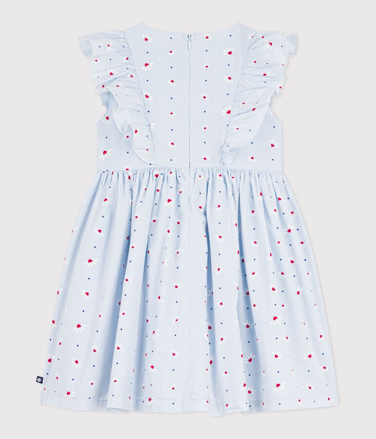 Abito senza maniche in cotone bambina blu/multicolore