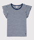 T-shirt bambina in cotone a righe