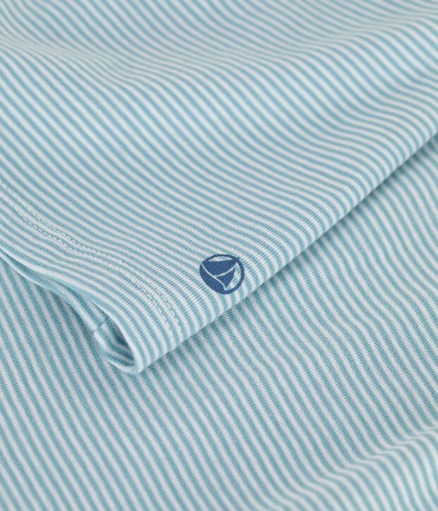 T-shirt a maniche corte in cotone a righe donna verde/bianco