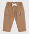 Pantaloni stile cargo in cotone tinta unita con stemma neonato beige ROCHE CLAIR