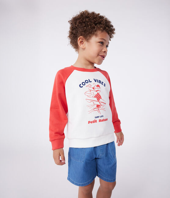 Felpa in cotone stampato bambino rosso MARSHMALLOW/ SPI