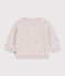 Maglione in misto lana e cotone con fiori ricamati neonata rosa/multicolore