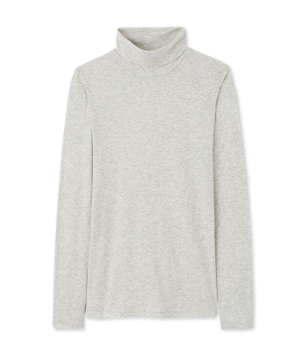 Dolcevita donna in cotone leggero grigio