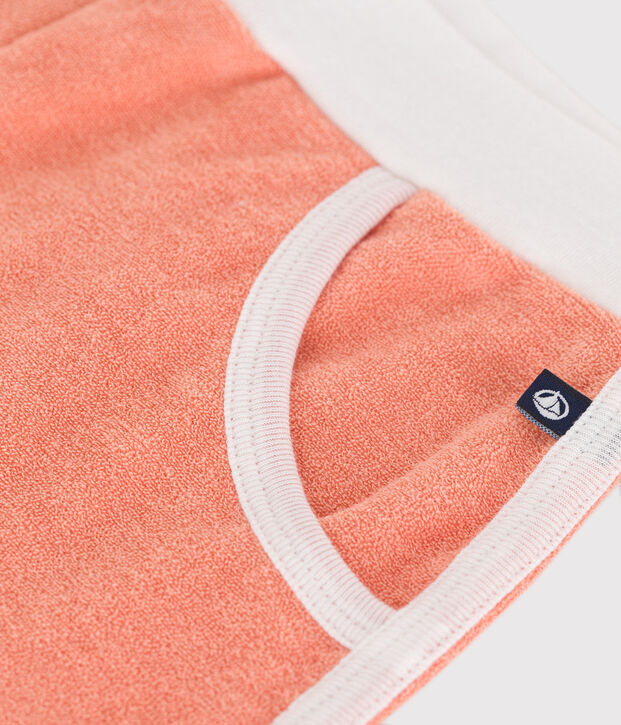 Shorts in spugna di cotone tinta unita bambina arancione