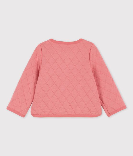 Cardigan bebè in tubique trapuntato rosa PAPAYE