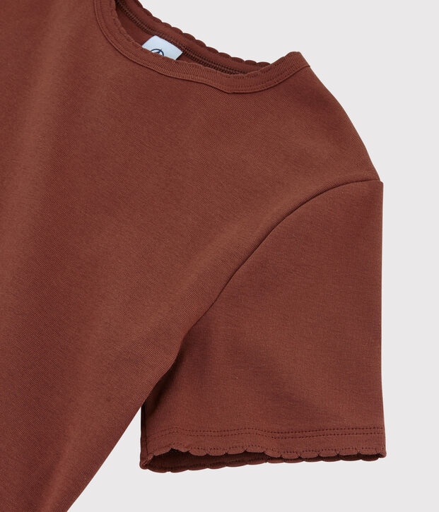 T-shirt girocollo iconica in cotone Donna arancione