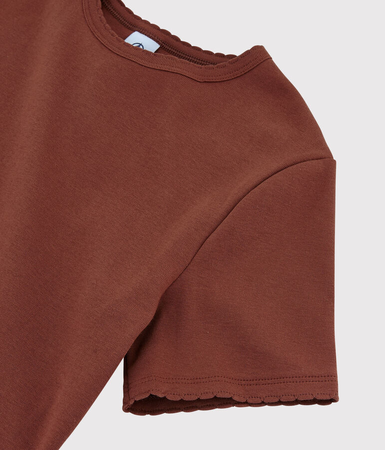 T-shirt girocollo iconica in cotone Donna arancione MADRAS