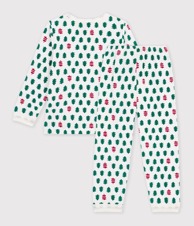 Pigiama in ciniglia stampata bambino bianco/multicolore