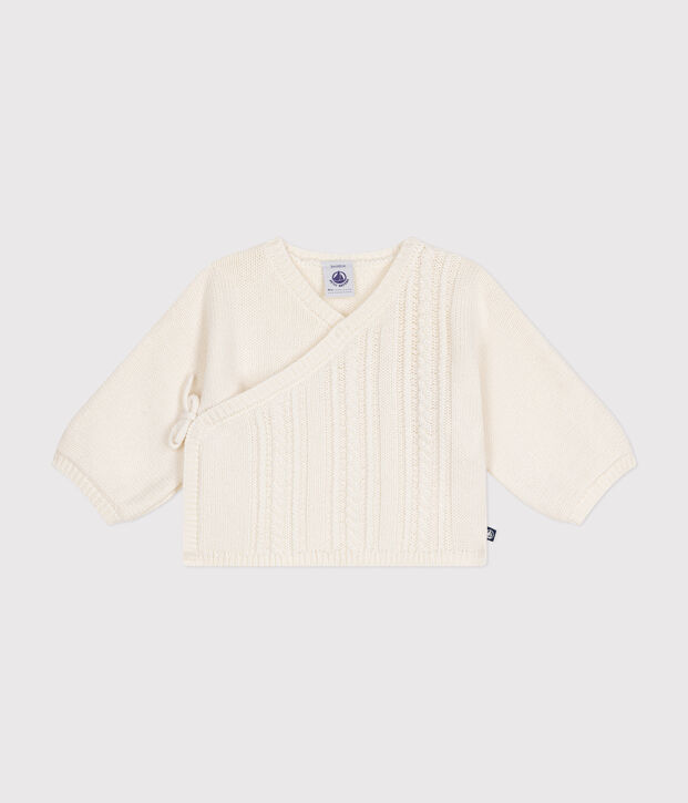 Cardigan in lana e cotone neonato bianco
