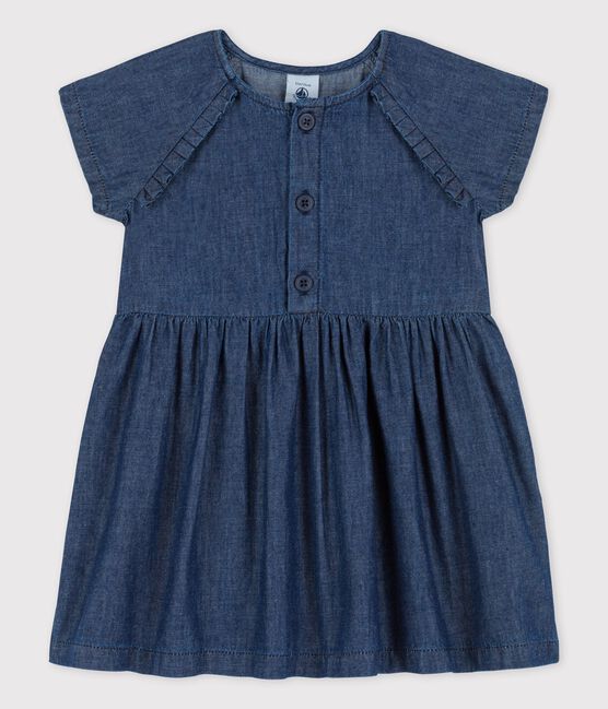 Abito bebè in denim leggero biologico blu DENIM