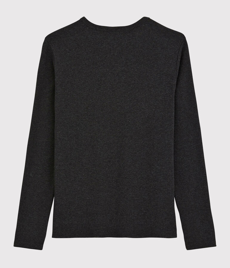 T-shirt iconica scollo a V donna grigio