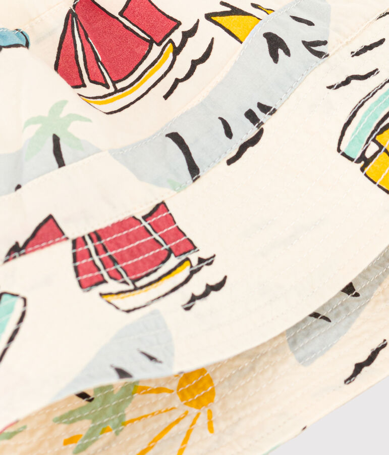 Bob esploratore in popeline beb&egrave; ecru/multicolore