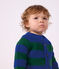 Cardigan in maglia di misto lana e cotone a righe neonato multicolore/verde