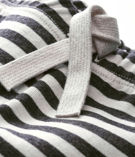 Pantalone rigato per bebé maschio nero CITY/bianco MARSHMALLOW