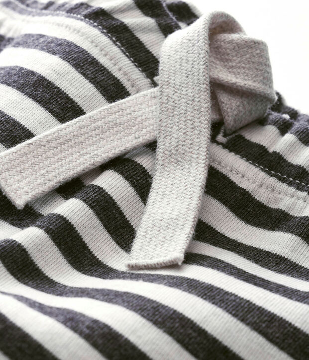 Pantalone rigato per beb&eacute; maschio grigio/bianco