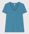 T-shirt LE DROIT scollo a V in cotone Donna blu POLOCHON