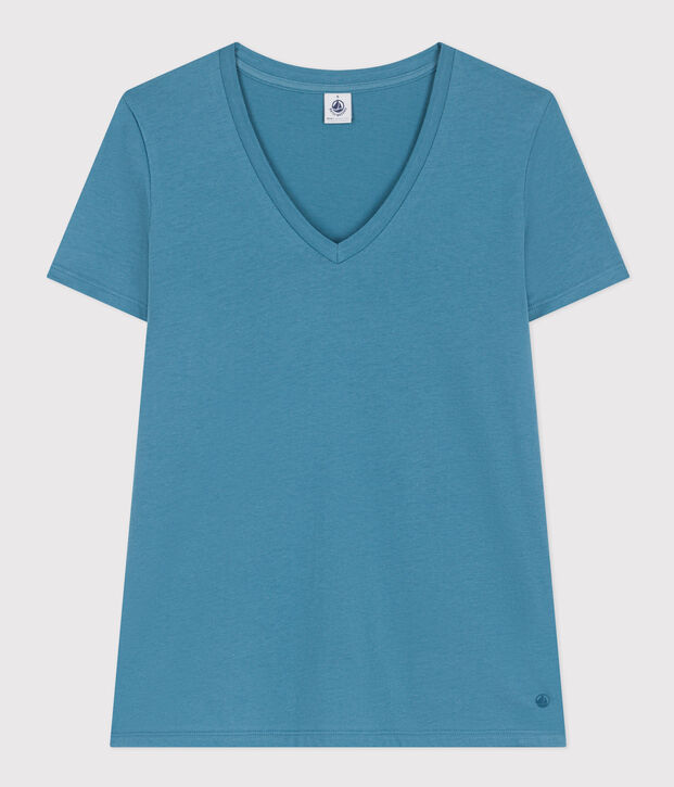 T-shirt LE DROIT scollo a V in cotone Donna blu