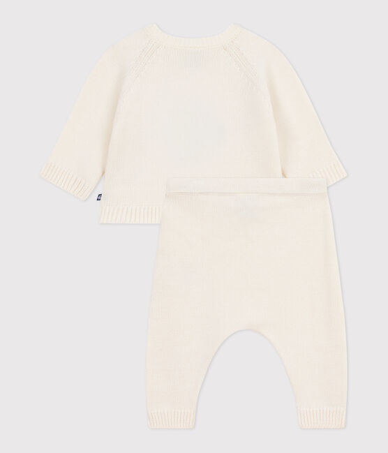 Set 2 pezzi in maglia con pinguino stampato neonato bianco MARSHMALLOW/bianco MULTICO