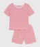 Pigiama corto in cotone a righe bambino rosso MARSHMALLOW/ SPI