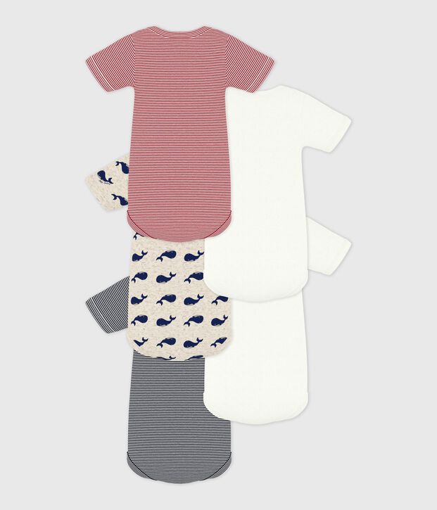Set di body a maniche corte in cotone con balena stampata neonato multicolore