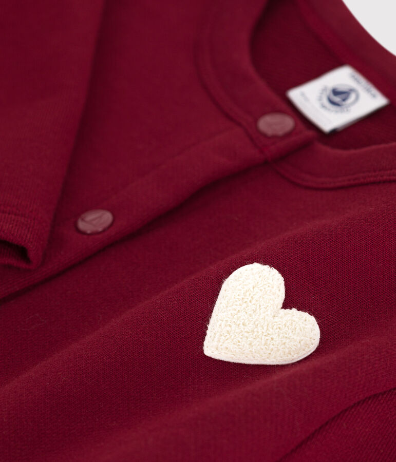 Cardigan in molleton bambina rosso