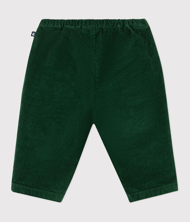 Pantaloni in velluto tinta unita neonato verde
