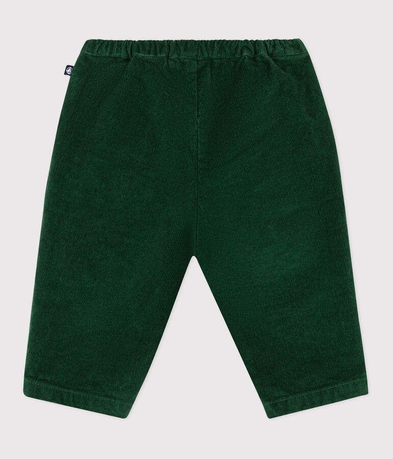 Pantaloni in velluto tinta unita neonato verde