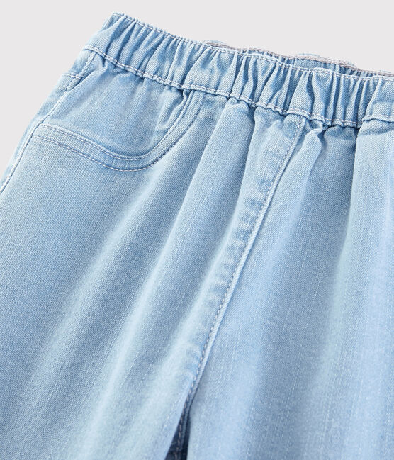 Pantaloni slim in molleton bambina blu DENIM TRES CLAIR NÂ°5