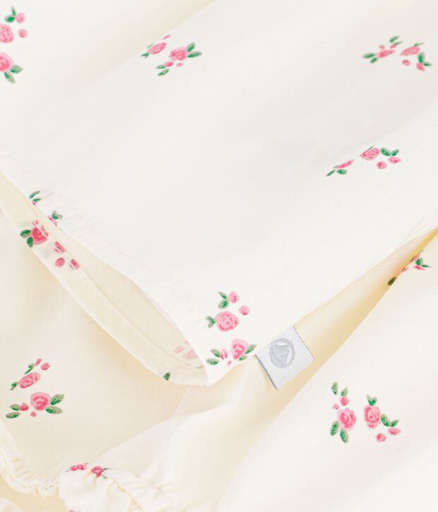 Set 2 pezzi in cotone composto da camicetta e bloomer con stampa a fiori neonata ecru/multicolore