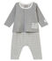 Tutina lunga vichy per bebé maschio grigio SUBWAY/bianco MARSHMALLOW