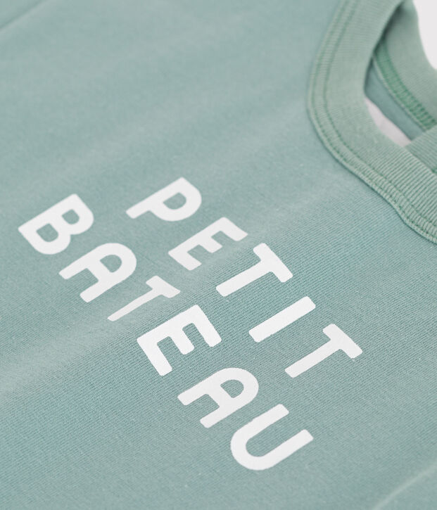 T-shirt a maniche corte in cotone tinta unita neonato verde