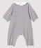 Tutina lunga a righe da neonata a costine bianco MARSHMALLOW/blu SMOKING