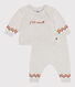 Completo 2 pezzi in maglia con stampa "P'tit Cœur" neonato