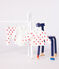Completo 2 pezzi incrociato in cotone con stampa a cuori neonato bianco MARSHMALLOW/rosso TERKUIT