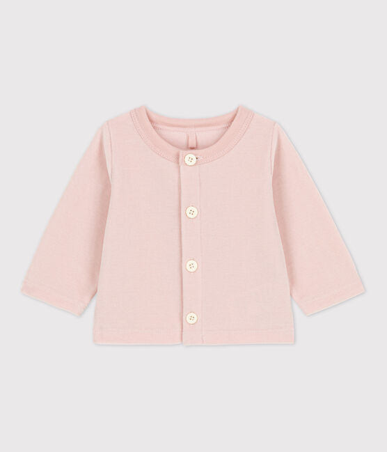 Cardigan bebè in velluto di cotone rosa SALINE