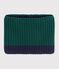 Snood in maglia bicolore foderata in pile bambino verde/blu
