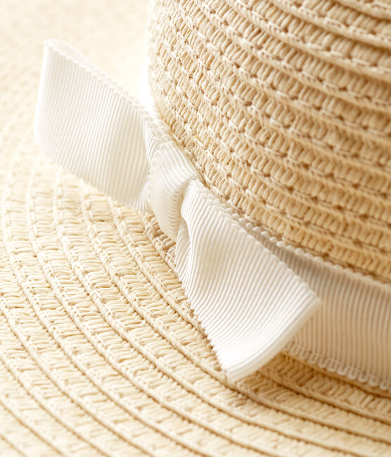 Cappello di paglia bebè bambina rosa NATUREL
