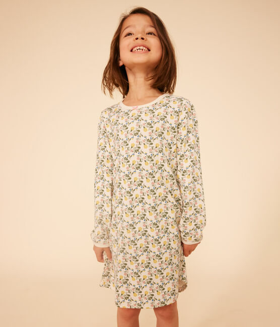 Camicia da notte in cotone con motivo a fiori bambino bianco AVALANCHE/ MULTICO