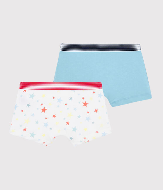 Confezione da 2 boxer stelle multicolore bambino in cotone biologico variante 1