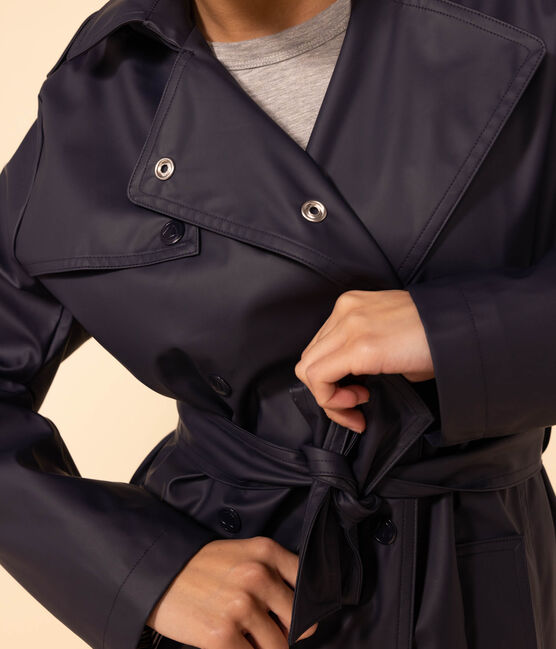 Trench con cappuccio Donna blu SMOKING