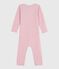 Body lungo in lana e cotone neonato rosa JOLI