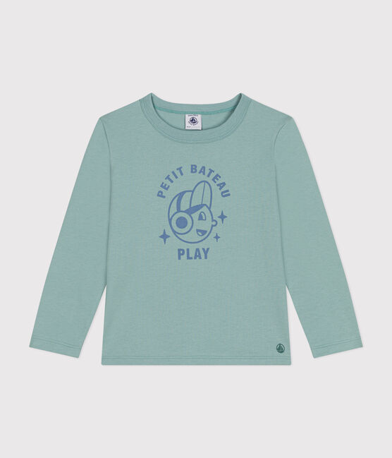 T-shirt a maniche lunghe in jersey sottile bambino verde PAUL