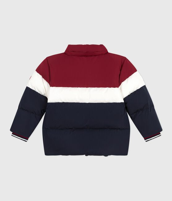 Piumino tinta unita color block bambino blu SMOKING/bianco MULTICO