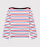 Marinière bambina/bambino in cotone bianco MARSHMALLOW/rosso BRASIER/blu PEPS