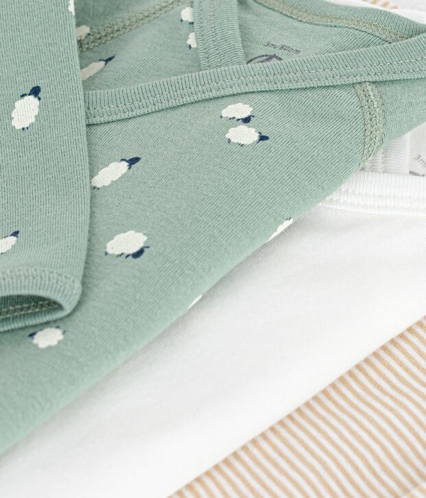 Set di body incrociati a maniche lunghe in cotone fantasia neonato multicolore